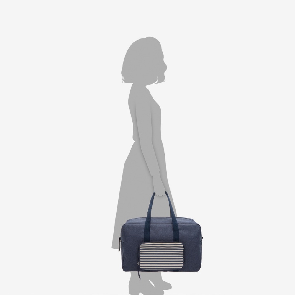 Brand new navy Blue Striped unisex weekender Travel Bag